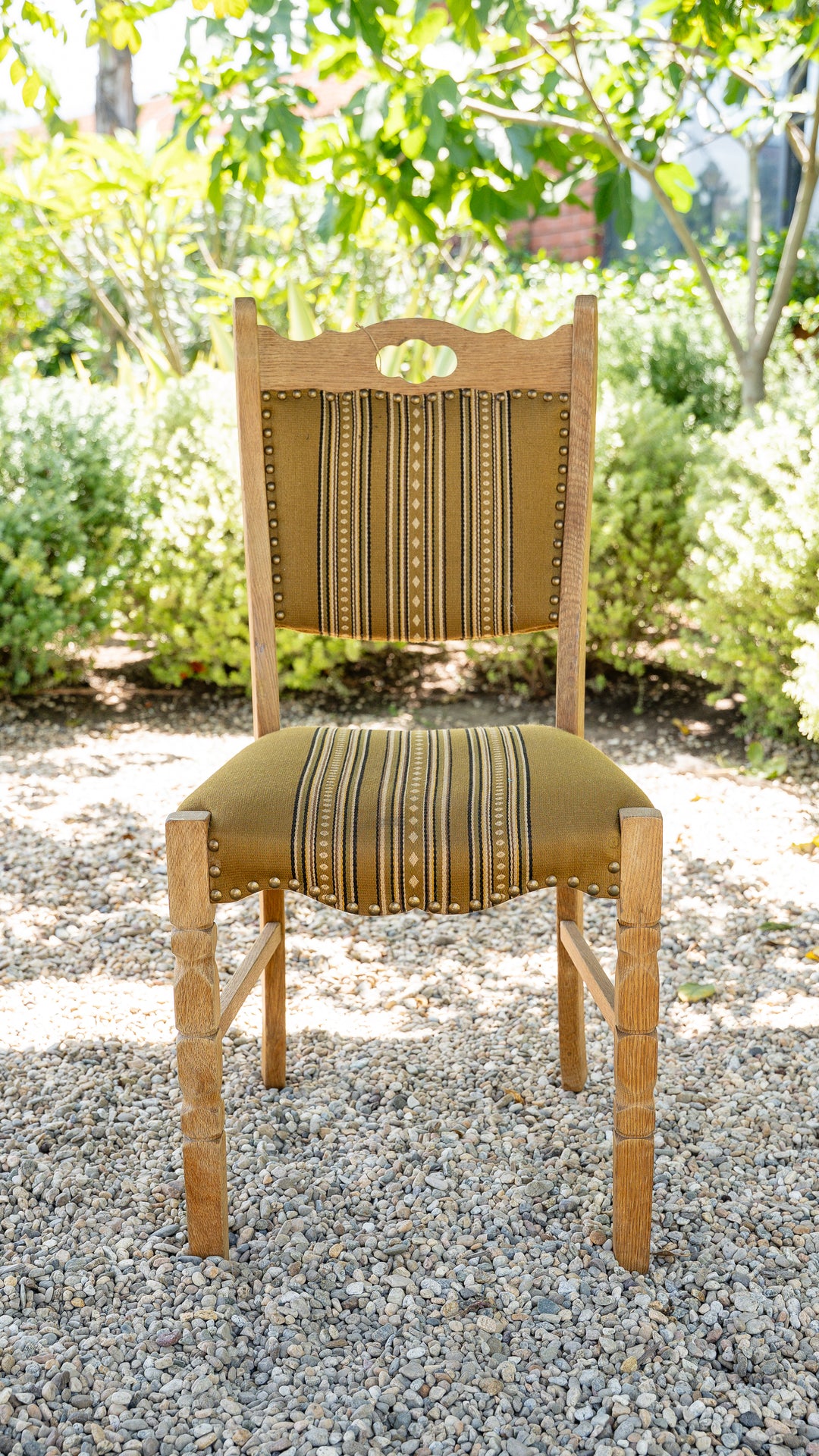 Vintage Danish Oak Dining Chair - Olive