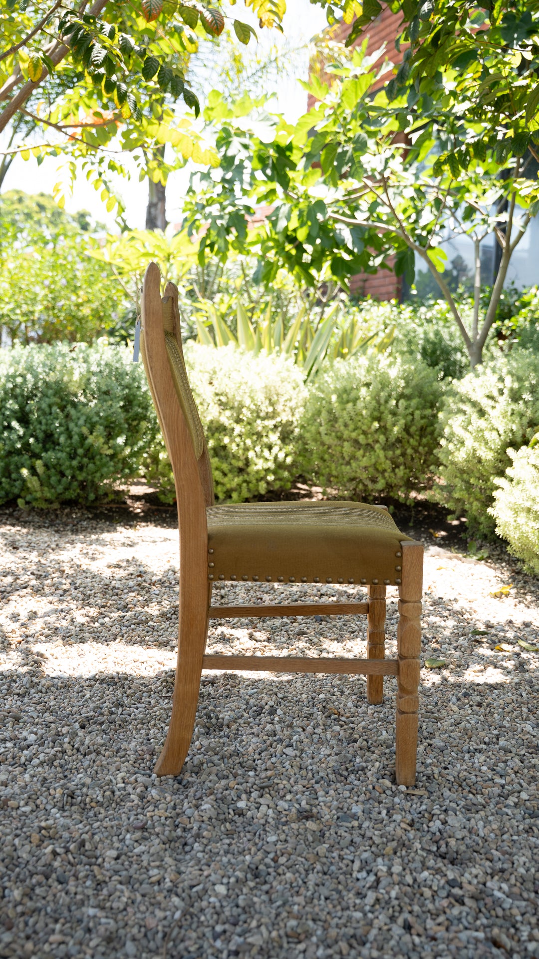 Vintage Danish Oak Dining Chair - Olive