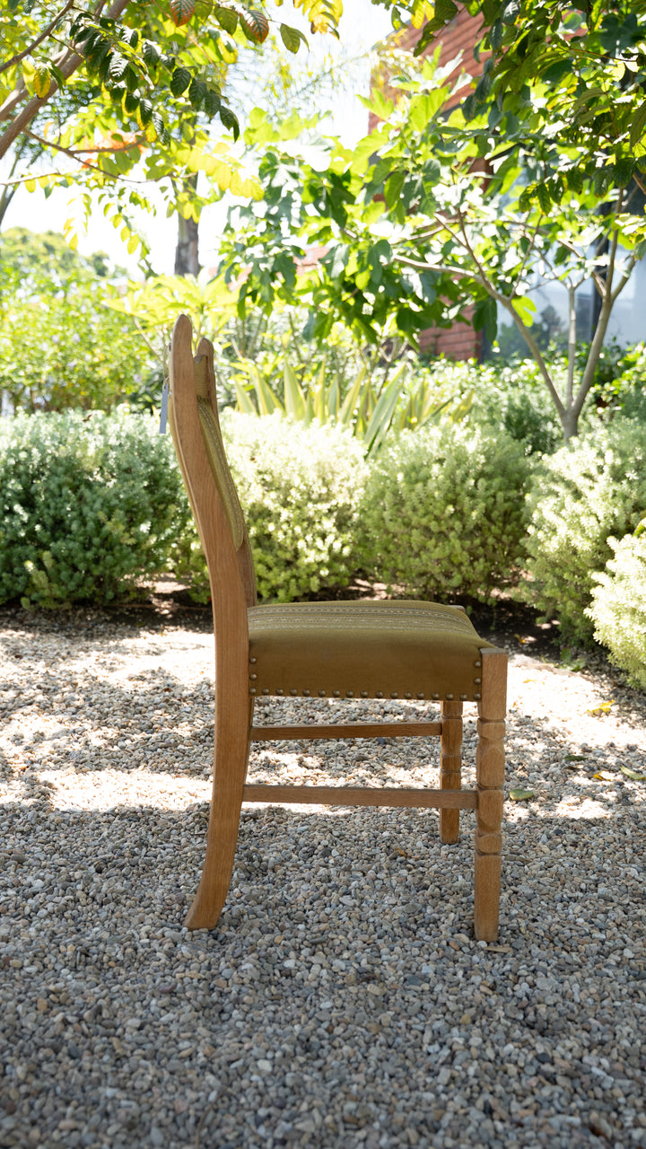 Vintage Danish Oak Dining Chair - Olive