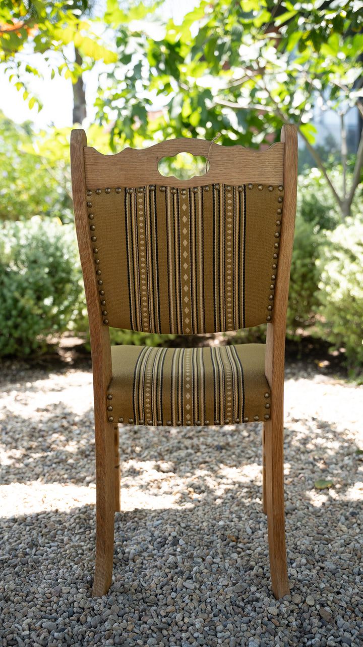 Vintage Danish Oak Dining Chair - Olive