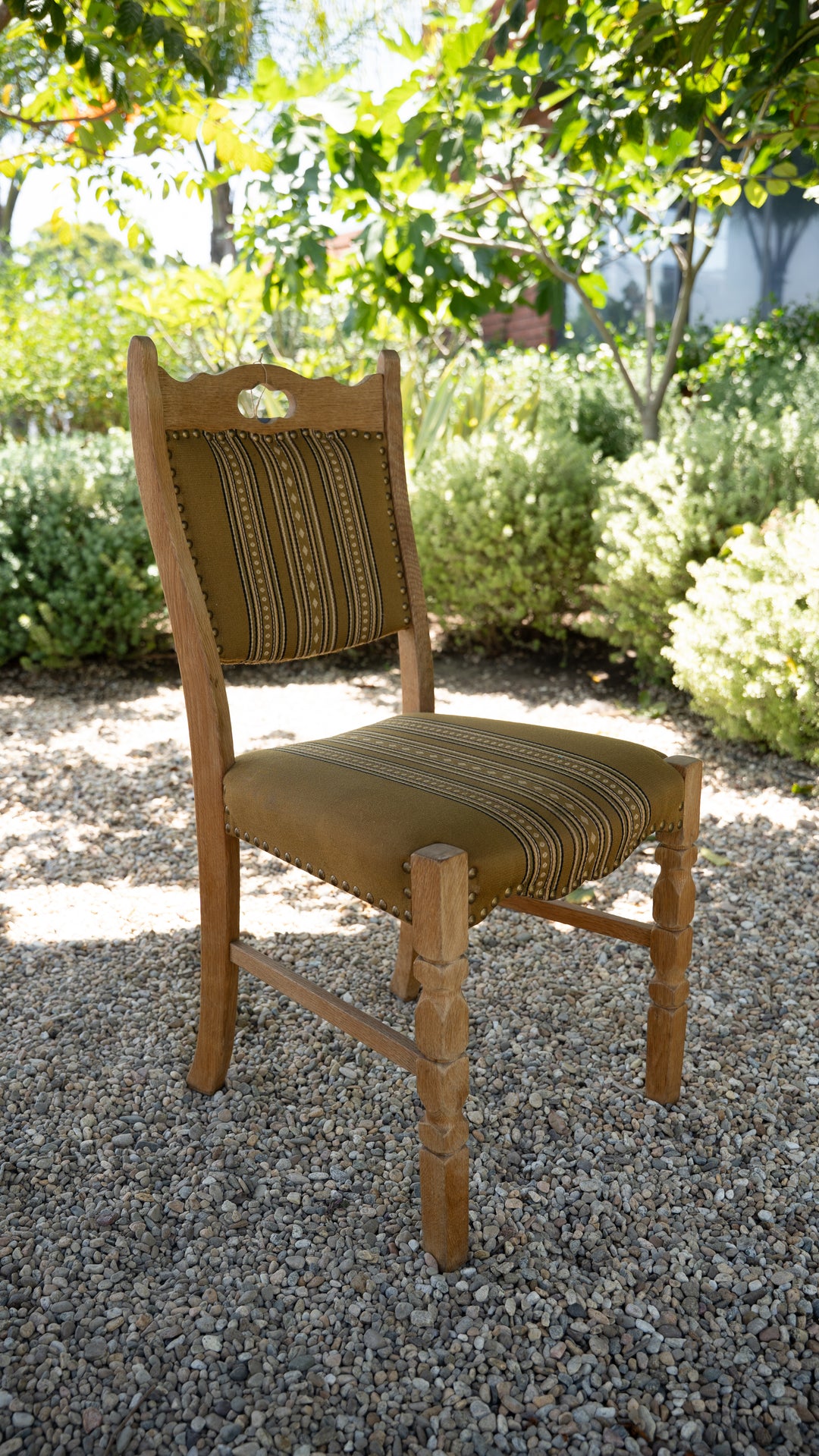 Vintage Danish Oak Dining Chair - Olive