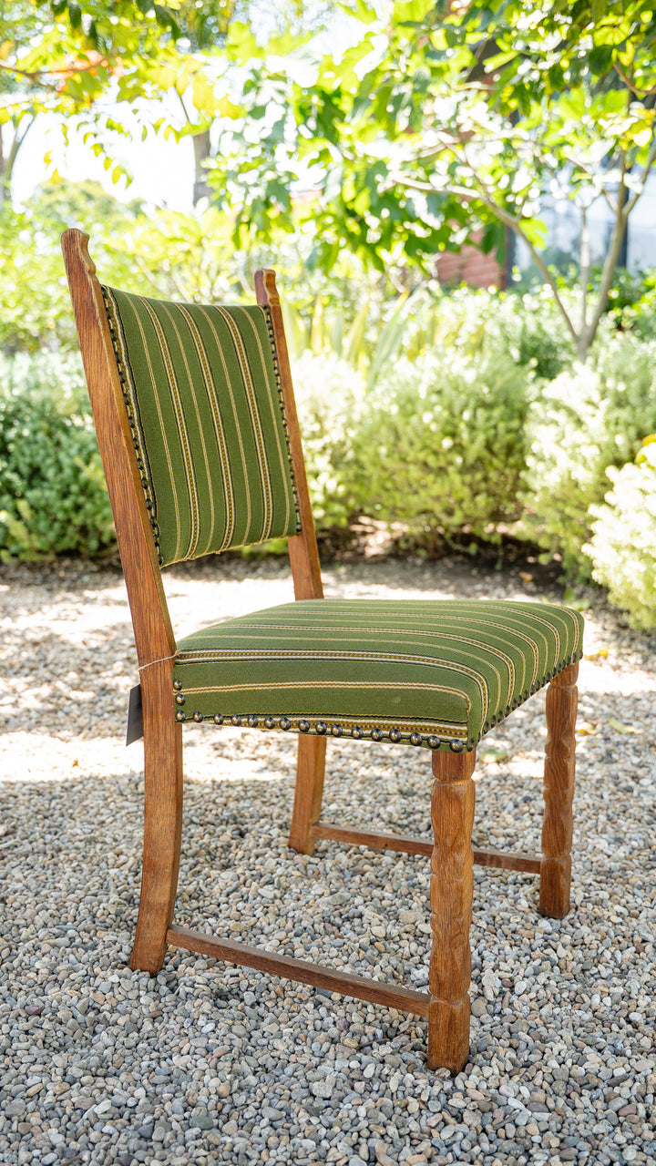 Vintage Danish Oak Dining Chair - Green