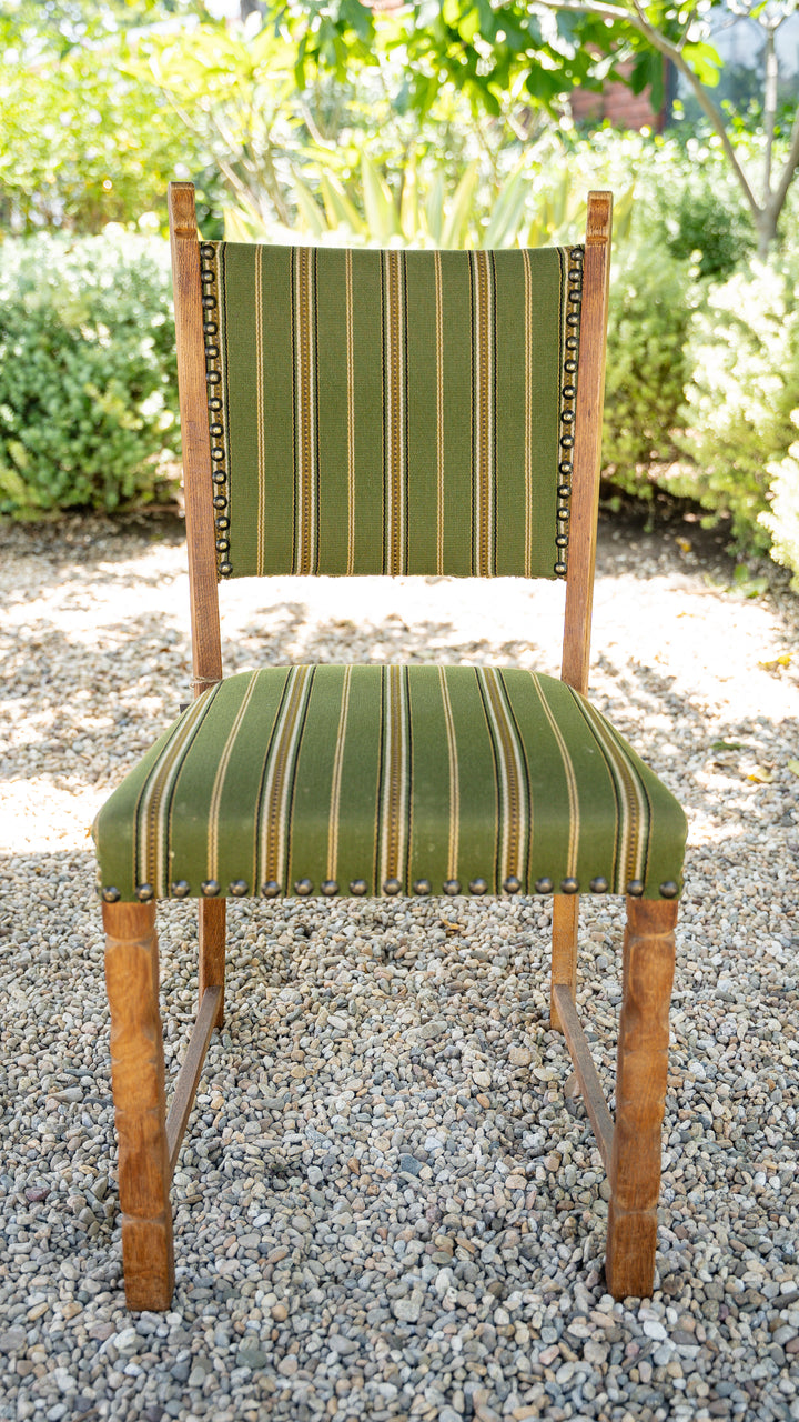 Vintage Danish Oak Dining Chair - Green
