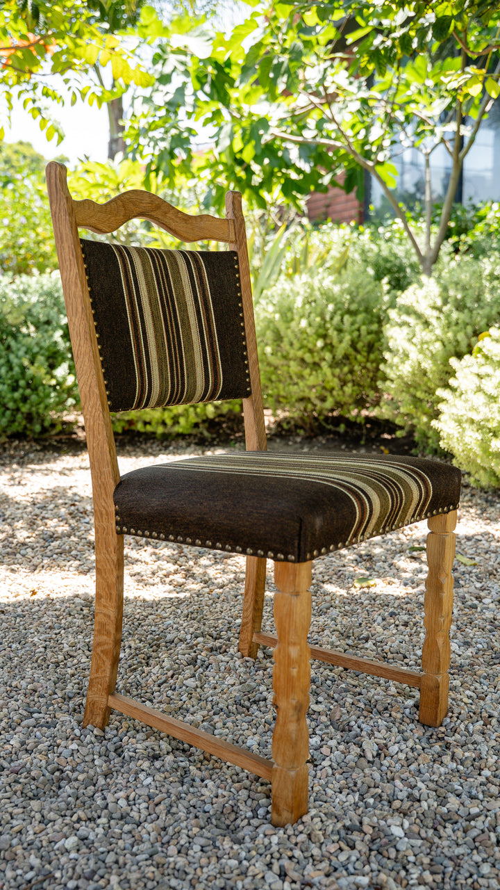 Vintage Danish Oak Dining Chair - Dark Brown