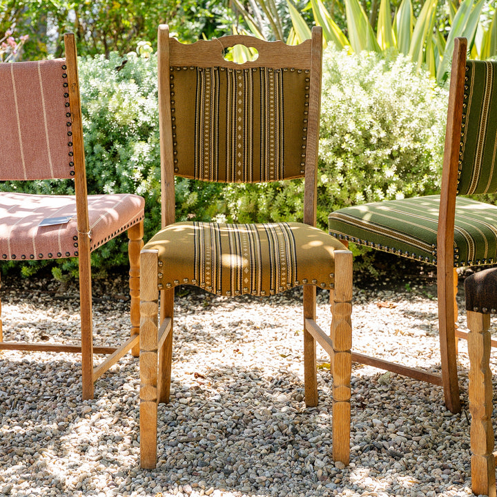 Vintage Danish Oak Dining Chair - Olive