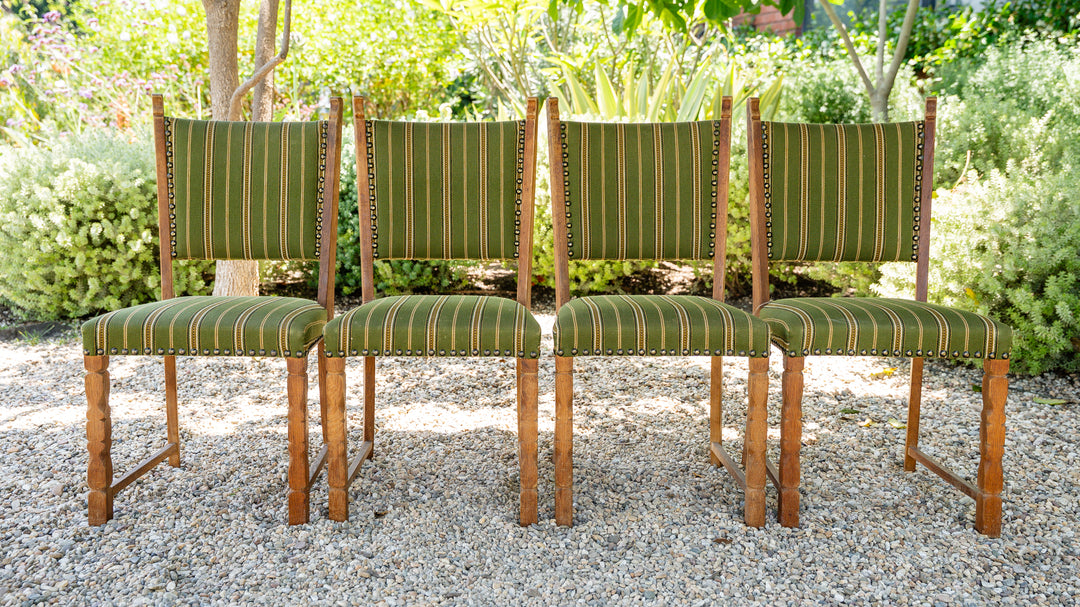 Vintage Danish Oak Dining Chair - Green
