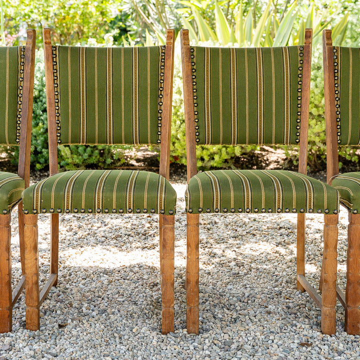 Vintage Danish Oak Dining Chair - Green
