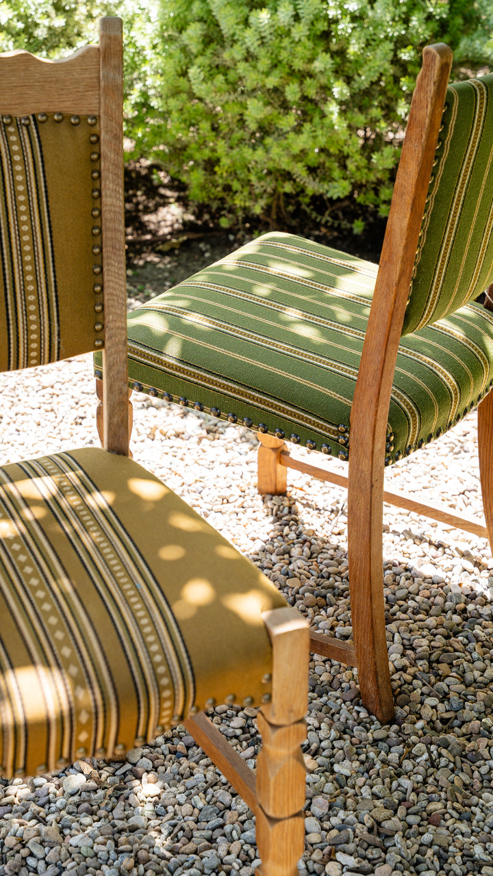 Vintage Danish Oak Dining Chair - Olive
