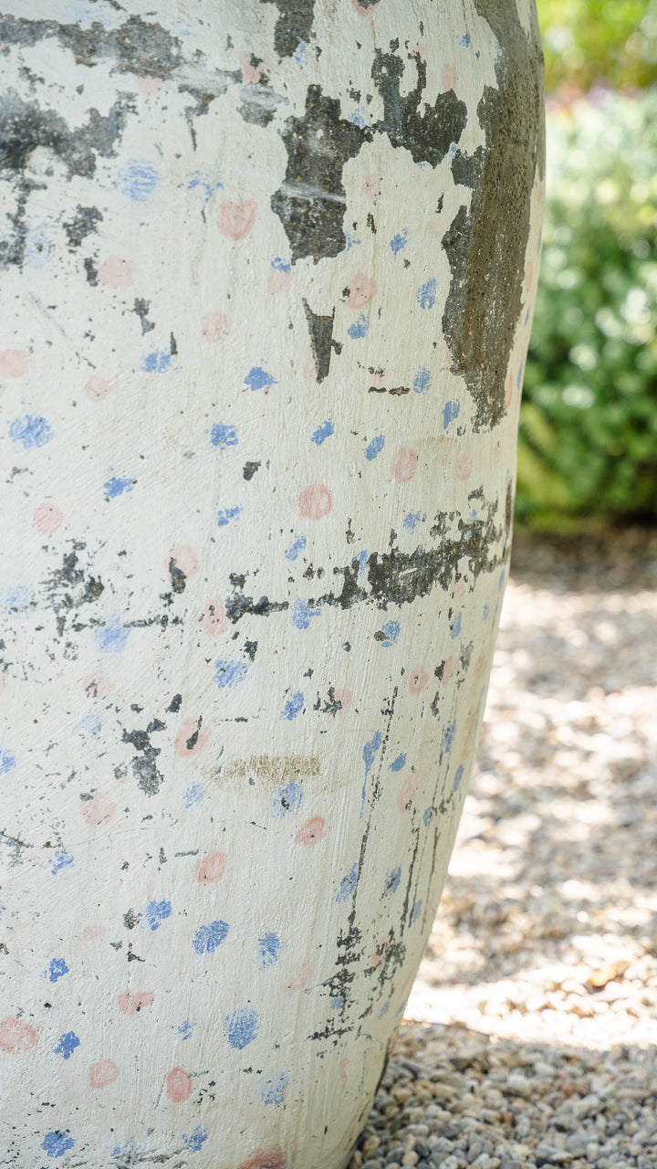 Weathered Clay Jar - Polka Dots