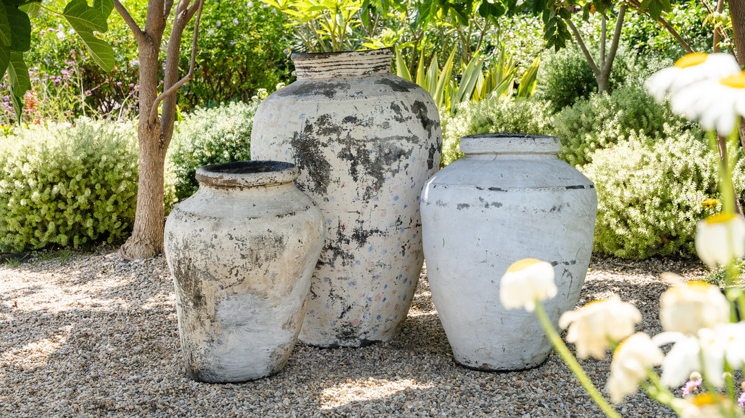 Weathered Clay Jar - Polka Dots