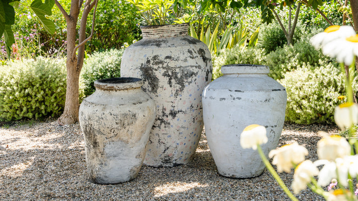 Weathered Clay Jar - Polka Dots