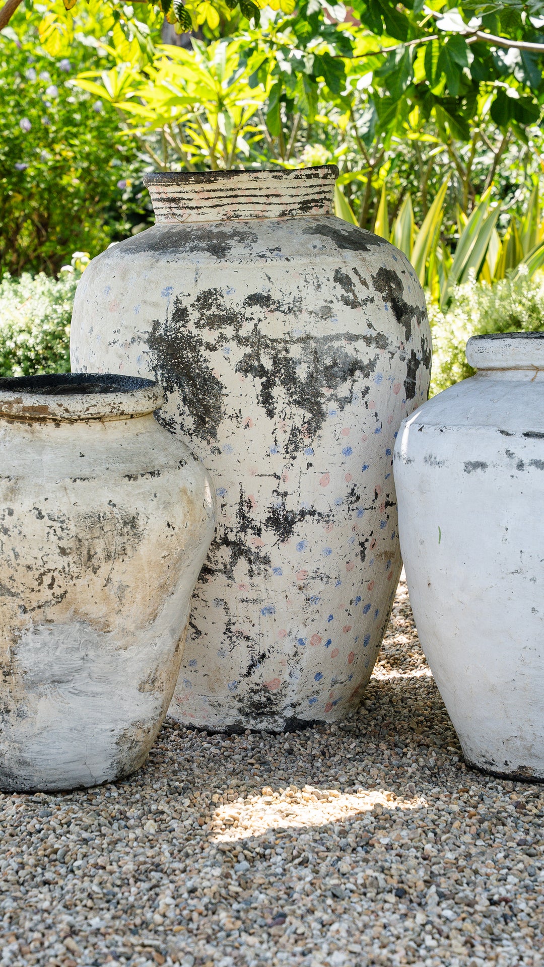 Weathered Clay Jar - Polka Dots