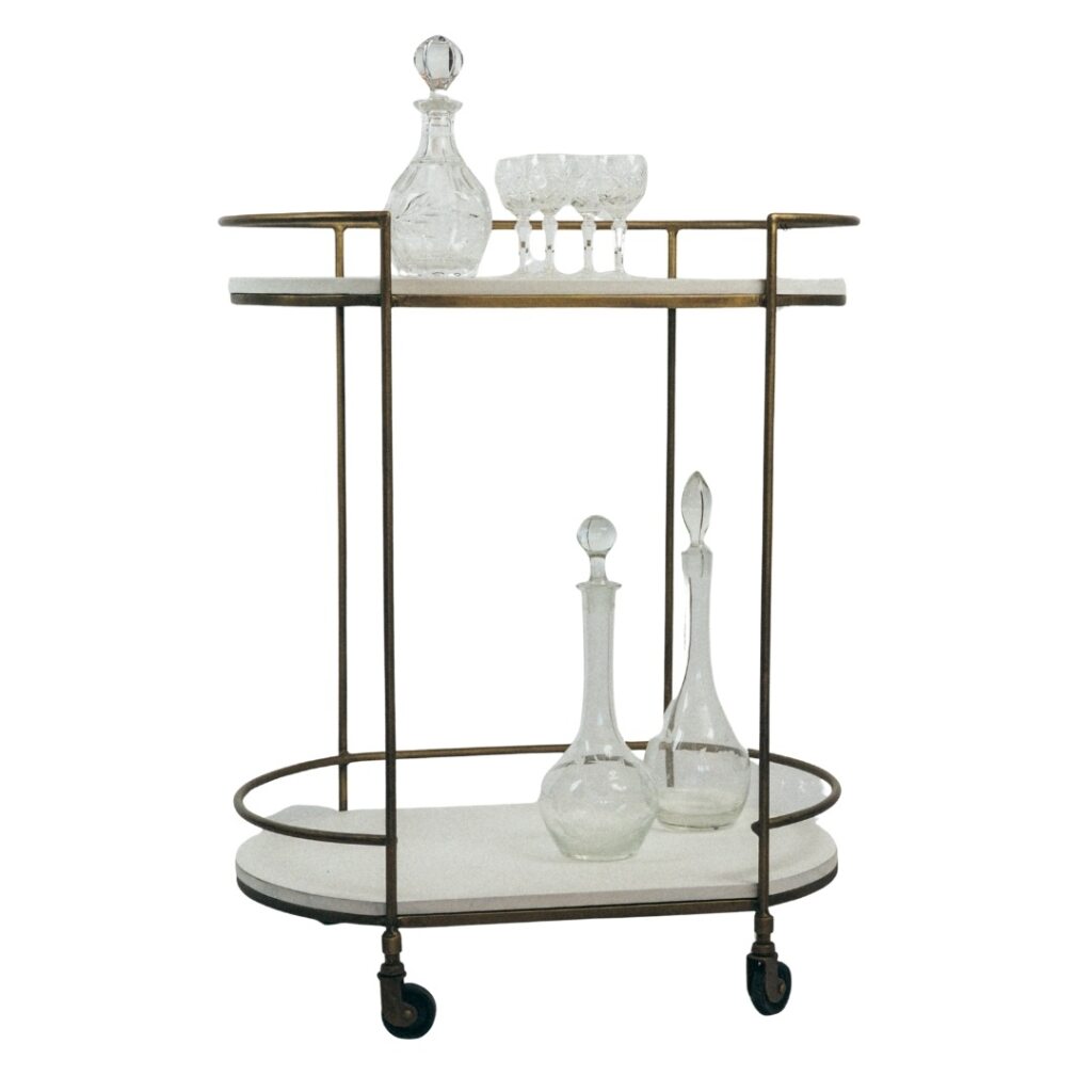 Brass + Wood Bar Cart