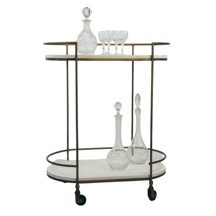 Brass + Wood Bar Cart