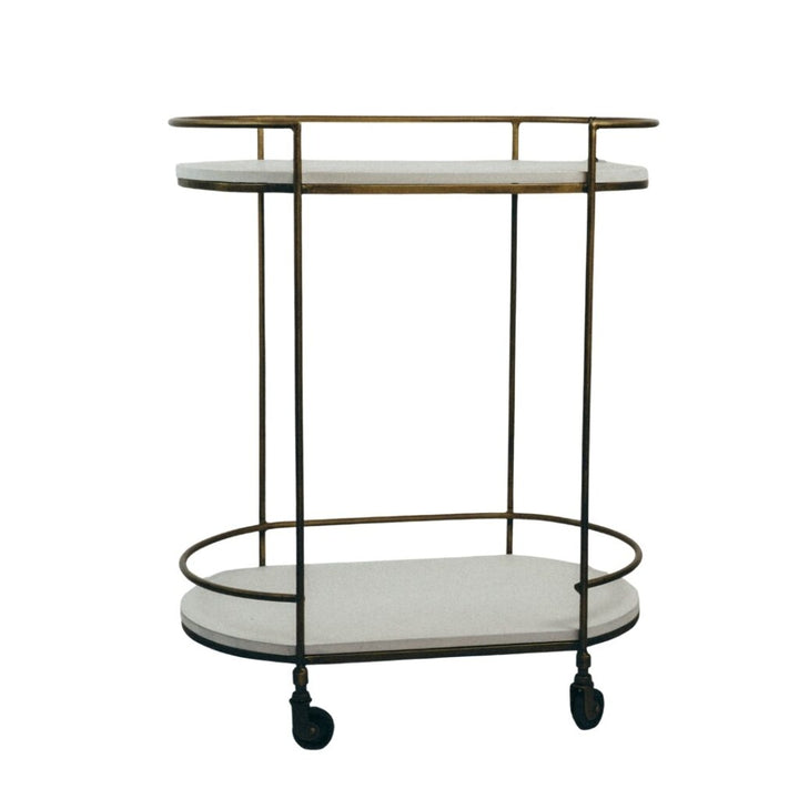 Brass + Wood Bar Cart