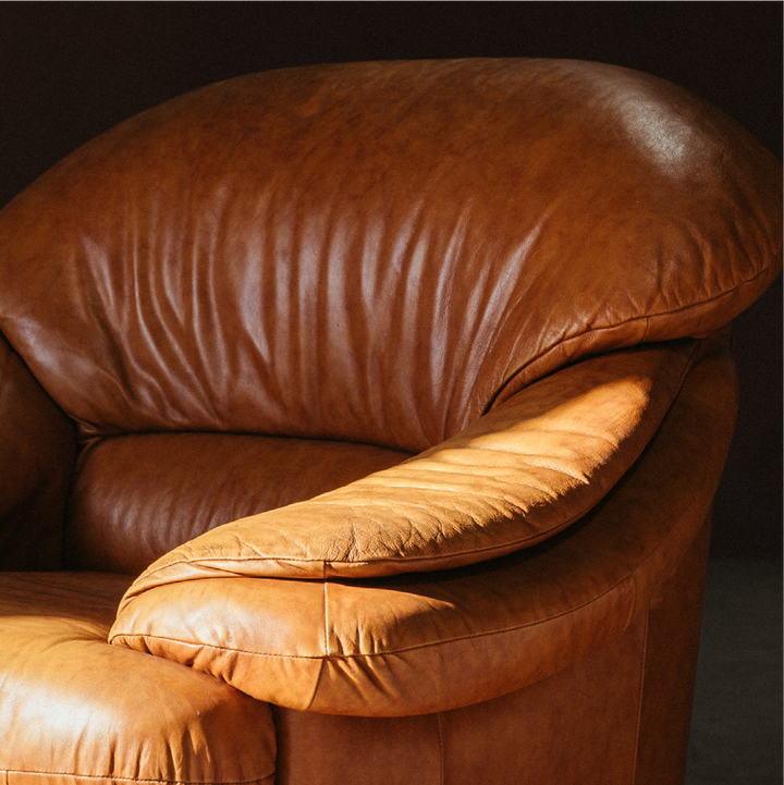 Pair of Czech Vintage Leather Armchairs