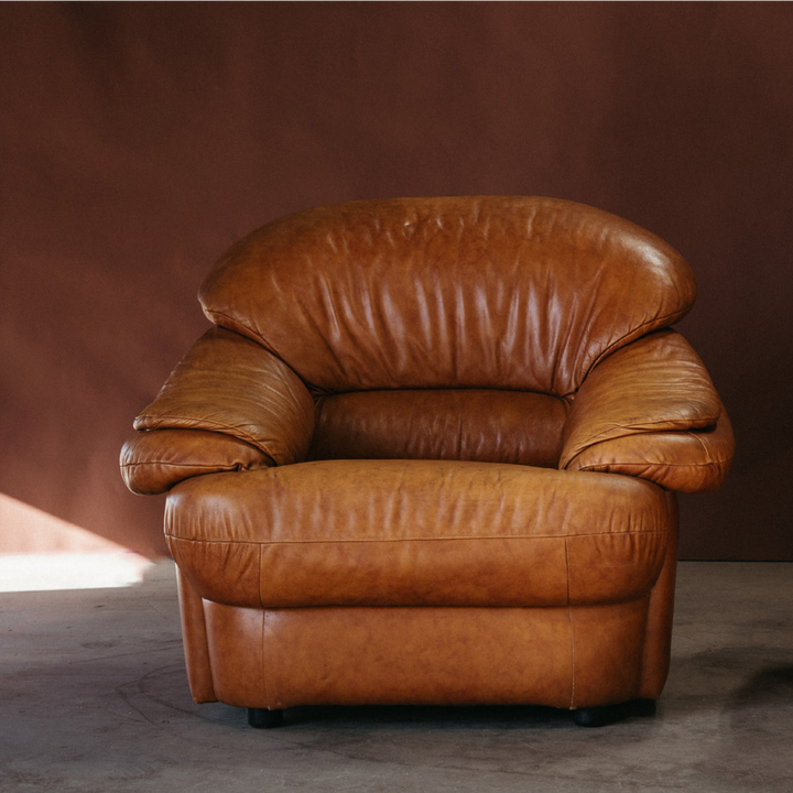 Pair of Czech Vintage Leather Armchairs